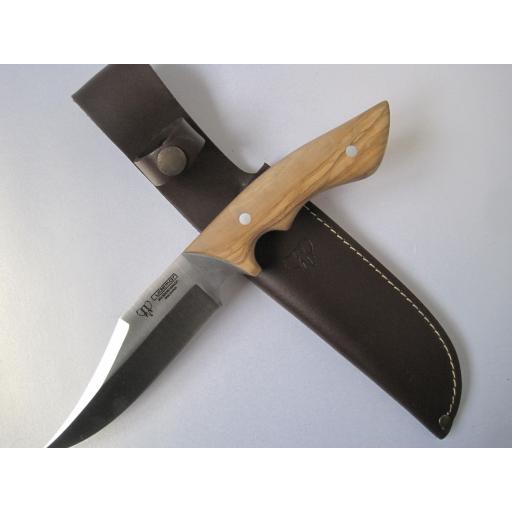 121L Cudeman Olive Wood Spearpoint Hunting Knife