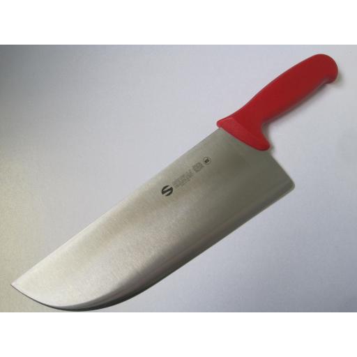 Half Heavy Butchers Knife In Red 28cm From The Supra Range By Sanelli Ambrogio